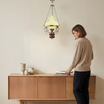 Plafongsliicht Luucht Plafongslampe Lüster Lüster Glas Beige Barock