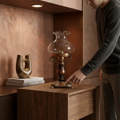 Dëschlamp Dëschluucht Luucht Luuchten Luxus Braun Luuchten Dësch Glas