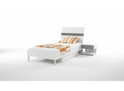 Bett + Nuetsdësch Schlofkummer Jugendzëmmer Kannerzëmmer Set Miwwelen Schwaarz 2 Stéck.
