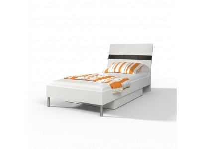 Better Holzdesign Eenzelbett Héichglanz Eenzel Kannerzëmmer Bett Jong Schwaarz