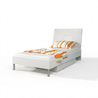 Betten Wäiss Holz Design Eenzelbett Héichglanz Single Kannerzëmmer Bett Meedchen