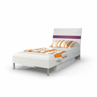 Better Lila Holzdesign Eenzelbett Héichglanz Eenzel Kannerzëmmer Bett Meedchen