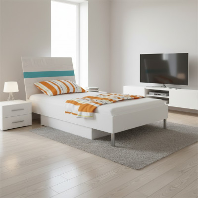 Better Kannbett Kannerzëmmer Bett Kannbett Miwwelen Holz Türkis Héichglanz Nei