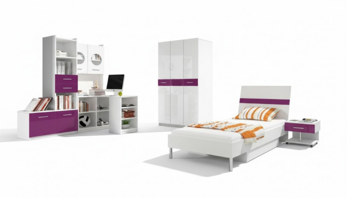 Eckschreibtisch Modern Schreifdësch Holz Jugend Kannerzëmmer Wäiss Miwwelen Design