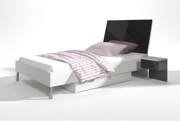 Kannerzëmmer Bett Eenzelbett Jugendzëmmer Schwaarz Holz Schlofzëmmer Better Nei