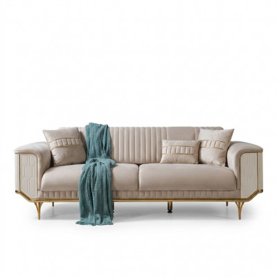Luxus Dräisëtzer Sofa Couch modern Couchen Textil Stoff Sofasen 234cm