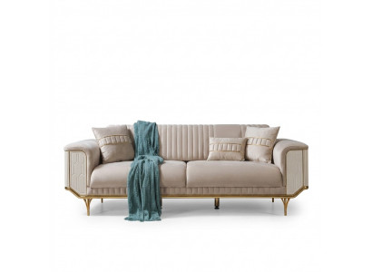 Luxus Dräisëtzer Sofa Couch modern Couchen Textil Stoff Sofasen 234cm