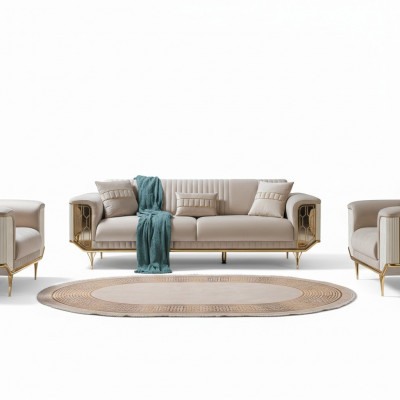 Polster Designer Miwwelen Dräisitze Sofa 3 Sëtzer Sofas Luxus Textil