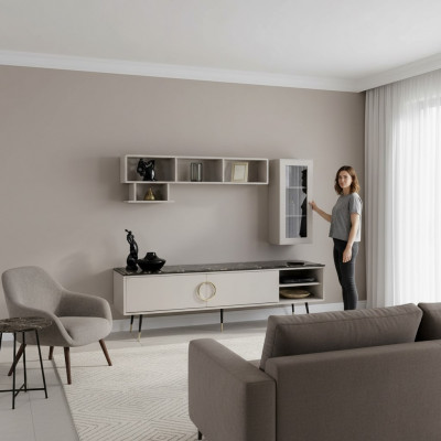 Italienesche Stil TV Schaf, Sideboard, Lowboard Schaf Luxus Miwwelen Kommode 205cm
