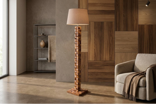 Stehlampe Stehlampe Stand Steh Luuchten Lampen Luucht Braun Miwwel Luucht Nei