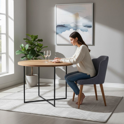 Stull 1 Sëtzer Fotell Holz Luxus Klass Miwwel Design Lehnstull Holz Iesszëmmer