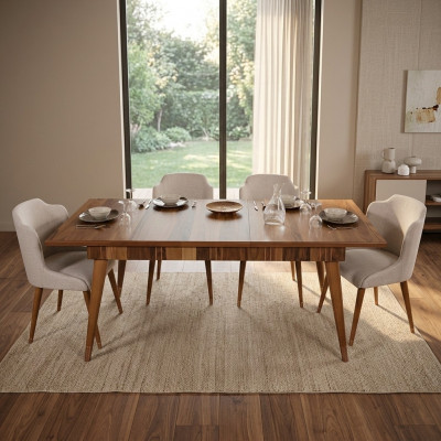 Dëscher Holzdësch Metallsdësch Luxus Iessdëscher Italienesch Design Miwwelen Holz Neit