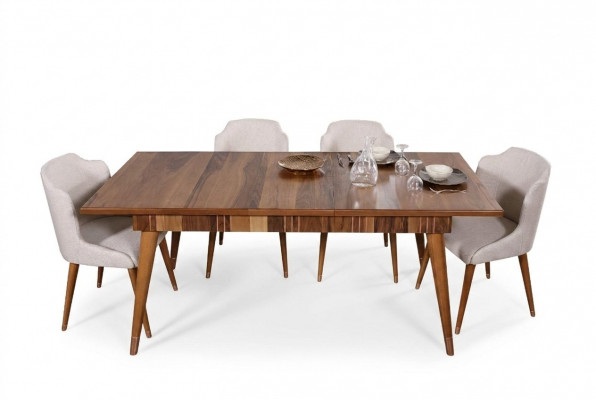 Dëscher Holzdësch Metallsdësch Luxus Iessdëscher Italienesch Design Miwwelen Holz Neit
