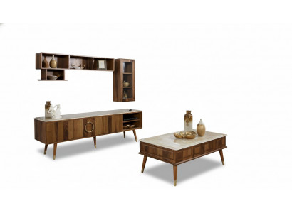 Design Wunnwand Schiefwand Schaf Regal Sideboard Fernseh Lowboard Fernseher RTV