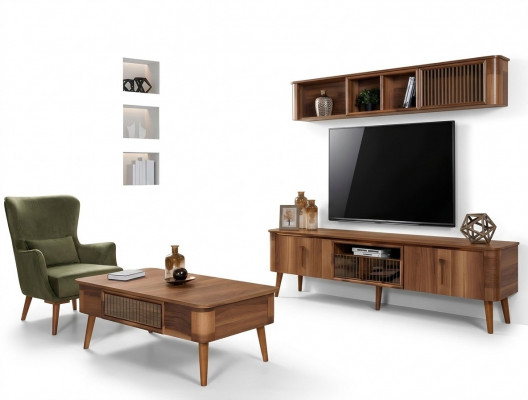 rtv tv Säitenaarbecht Lieder Holz Dësch Fernsehschaaf Dësch Design Niddereg 2tl. Set Neigéiert
