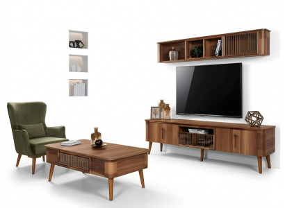 rtv tv Säitenaarbecht Lieder Holz Dësch Fernsehschaaf Dësch Design Niddereg 2tl. Set Neigéiert