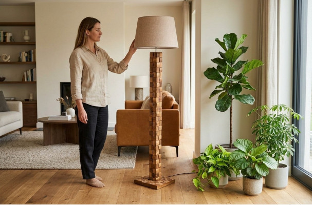 Steeluucht Steeluucht Stand Steh Luuchten Lampen Bruin Modern Lampe Miwwelen Neit