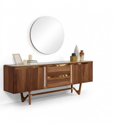 Säitendëscht Kommoden Set italienesch Miwwelen 2tl. Schaf Holz Kommode mat Spigel