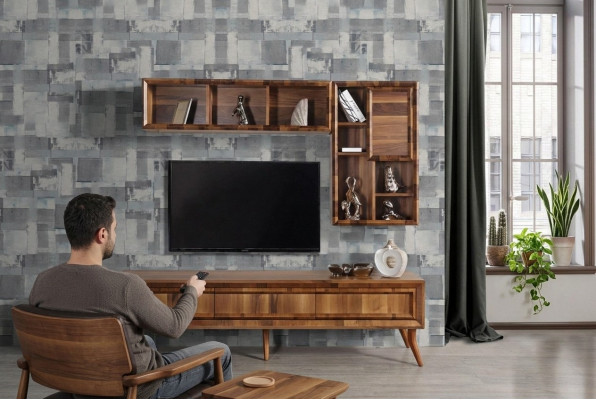 TV Schaf Miwwel Schief Regal Lowboard Kommode Italien RTV Wunnzëmmerschaf