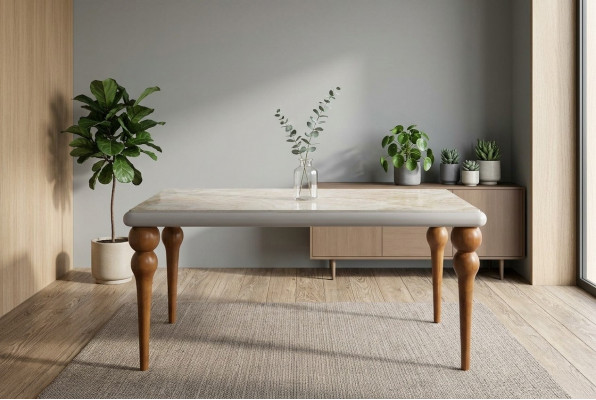 Marmor Optik Iessdësch Iesszëmmer Dëscher Miwwelen Kichen Iessdëscher Dëscher 180x94cm
