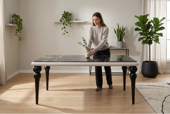 Marmor Optik Iessdësch Iesszëmmer Dëscher Miwwelen Kichen Iessdëscher Dëscher Klassesch