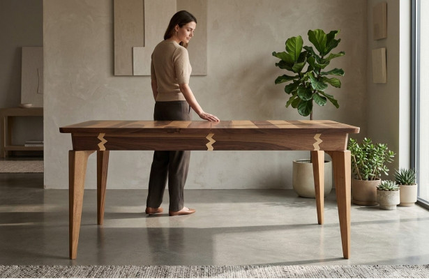 Iesszëmmer Dëscher Holzdëscher italienesche Stil Miwwelen 160x90 Luxus Iessdësch Nei