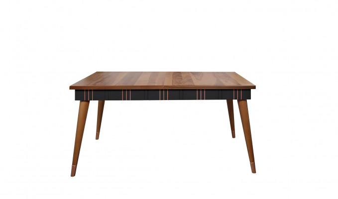 Dëscher Iesszëmmer Garnitur Iessdësch Stull Set 5tlg. Textil Holz Lehn Still Miwwelen
