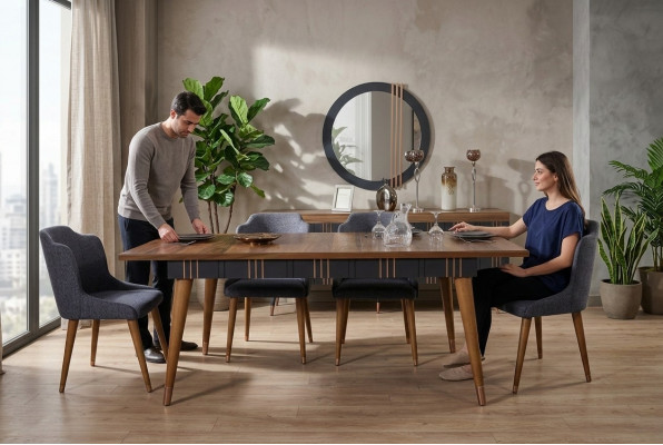 Dësch Iessdësch Holz Dëscher Stil Miwwelen italieneschen Luxus 160 x 90 Holzdëscher