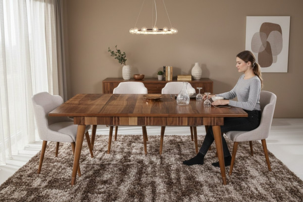 Iesszëmmer Set Iessgrupp Holz Dësch Dëscher 5tlg Komplett Set Iessdësch 4x Stillen