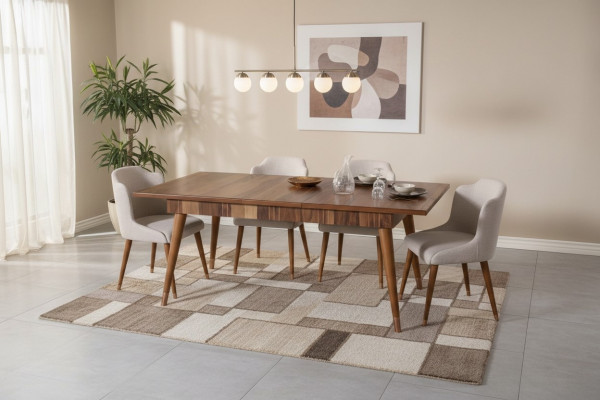 Iesszëmmer Set Iessgrupp Holz Dësch Dëscher 5tlg Komplett Set Iessdësch 4x Stillen