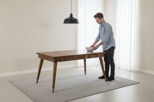 Iessdësch Holz Dëscher Stil Miwwelen Dësch italieneschen Luxus 160 x 90 Holzsdëscher