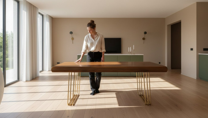 Iessdësch Dësch Holz Miwwelen italienesche Stil Iesszëmmer Dëscher Iessdëscher Luxus