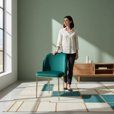 Iesszëmmer Wunnzëmmer Büro Miwwelen Stull Design ouni Armleef Luxus Fotell