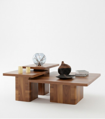 Holzdësch Couchtisch Set 3tlg. Dësch Sets Wunnzëmmer Canapé Holz Dëscher Miwwelen