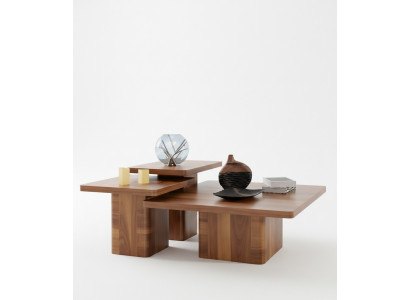 Holzdësch Couchtisch Set 3tlg. Dësch Sets Wunnzëmmer Canapé Holz Dëscher Miwwelen