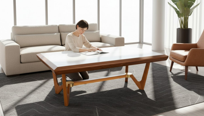 Wunnzëmmer Holz Dëscher Bäistell Luxus Stil Dësch Neit Canapédësch Bäistelldësch
