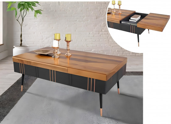 Kaffisdësch, Couchtisch, Dësch, Wunnzëmmer, Dëscher, Säitendësch, Holz, Sofa, 120x68cm