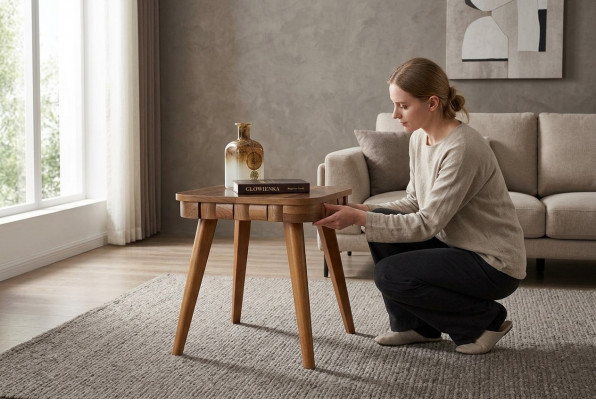 Bäistelltësch Dëscher Couchtësch Kaffisdësch Design Dësch Wunnzëmmer Holz