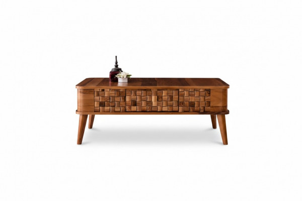 Design-Couchtisch Dëscher Rechteckeg Holz Wunnzëmmer Dësch Modern Miwwelen Luxus