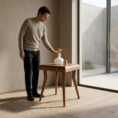 Bäistelltësch Holz Dëscher Modern Canapé Dësch Kaffisdësch Italienesch Miwwelen