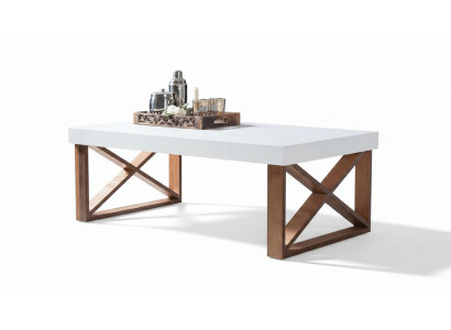 Canapé Dësch Kaffisdësch Wunnzëmmer Wäiss Luxus Canapéen Design Holzdëscher