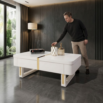 Kaffisdësch Niewendësch Salondësch Design Dësch Wunnzëmmerdësch Dëscher Miwwelen