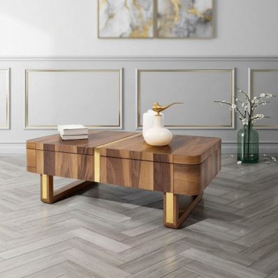 Wunnzëmmer Holz Dëscher Säitent Luxus Stil Dësch Couchdësch Beisäitentisch