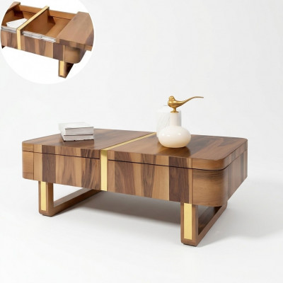 Wunnzëmmer Holz Dëscher Säitent Luxus Stil Dësch Couchdësch Beisäitentisch