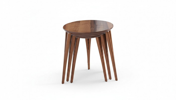 Niewentische Blummestänner Holzdëscher Set Niewendësch Dësch Couchdësch 3-dësch.