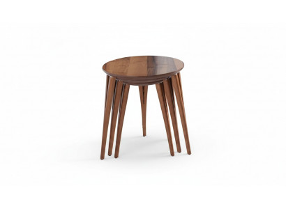 Niewentische Blummestänner Holzdëscher Set Niewendësch Dësch Couchdësch 3-dësch.
