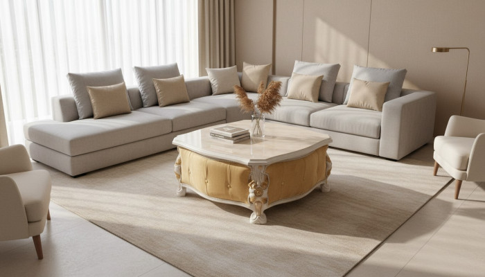 Dëschen Elegant Miwwel Design Canapé Dëschen Couchtischen Véiereckeg Luxus