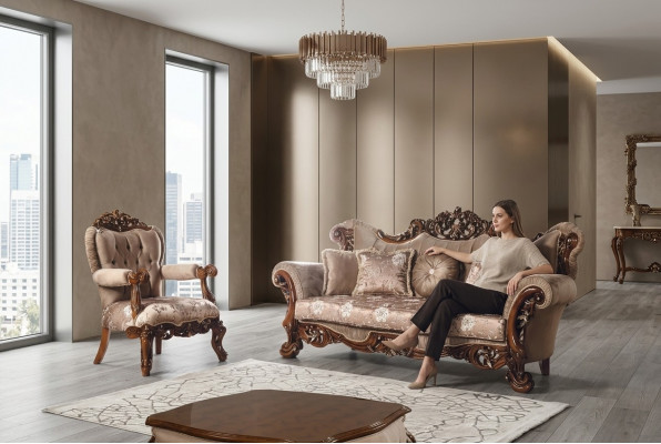Sofa Garnitur 3+1 Sëtz Sessel Sitzung Dësch Sofa Nei Sofa Set Stil Art déco