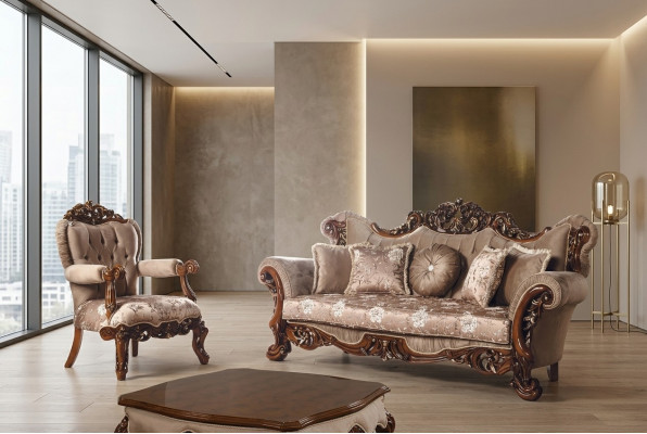 Sofa Garnitur 3+1 Sëtz Sessel Sitzung Dësch Sofa Nei Sofa Set Stil Art déco