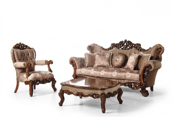 Sofa Garnitur 3+1 Sëtz Sessel Sitzung Dësch Sofa Nei Sofa Set Stil Art déco